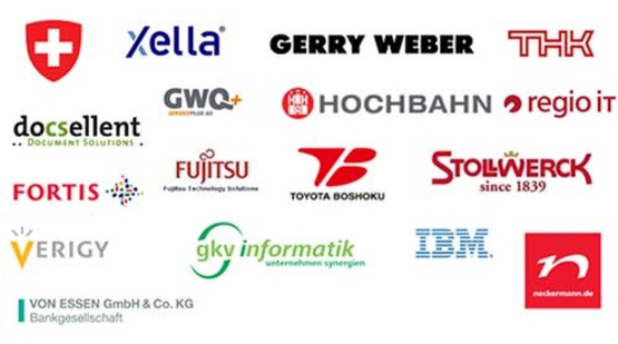 Logos verschiedener X-INTEGRATE Kunden
